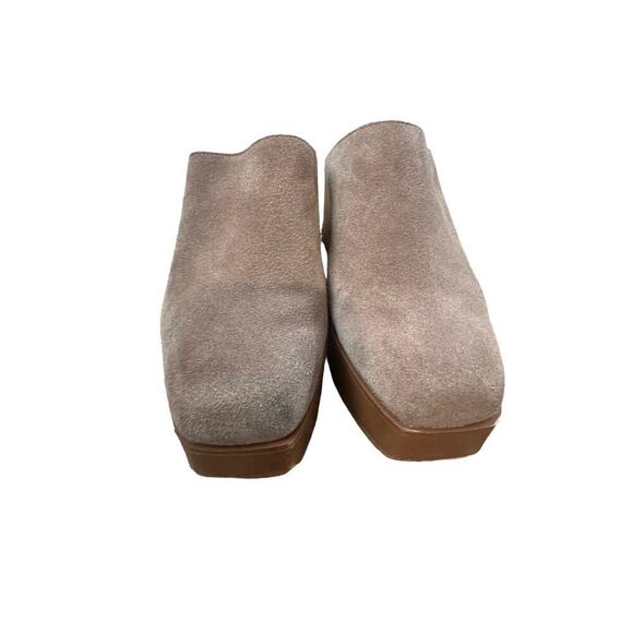 Vince Camuto Shoes - VINCE CAMUTO RIMINDEL PLATFORM CLOG WOMENS GRAY BROWN MULE HEELS LEATHER